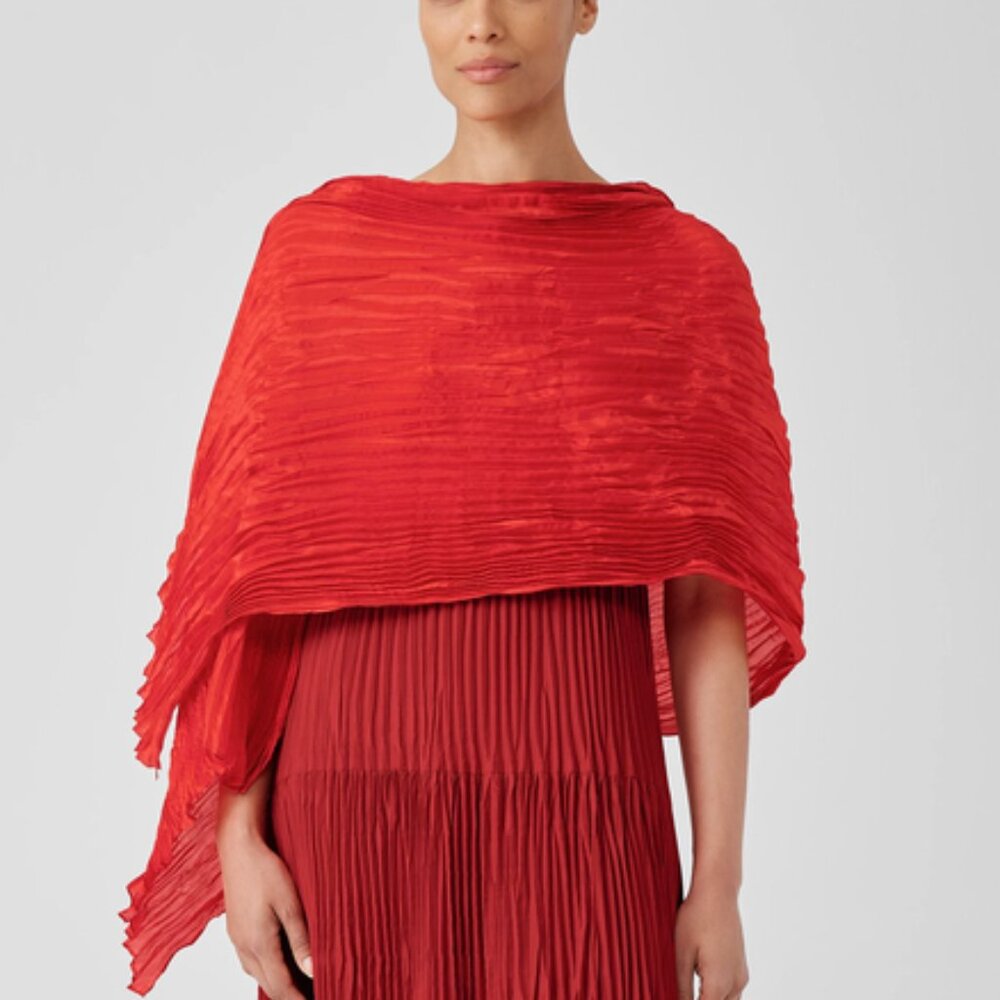 NWT Eileen Fisher FLAME Whisper Silk Scarf